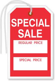 special sale price tag